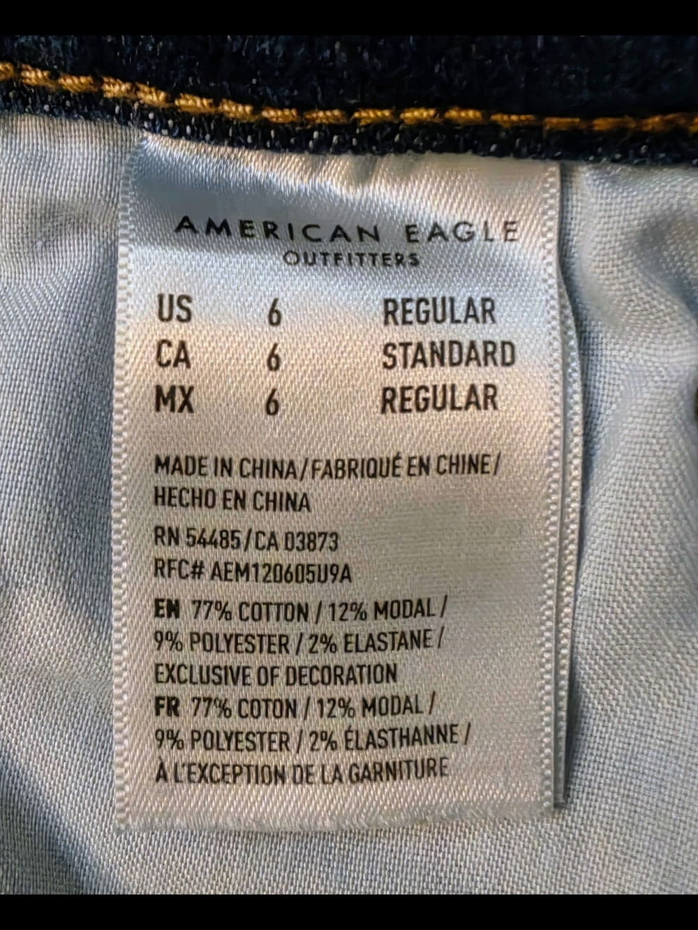 American Eagle Outfitters "Highest Rise Mom Jean"  Cropped Frayed Hem - Picture 8 of 10